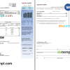 USA Pacific Power utility bill download, Word and PDF example, 2 pages