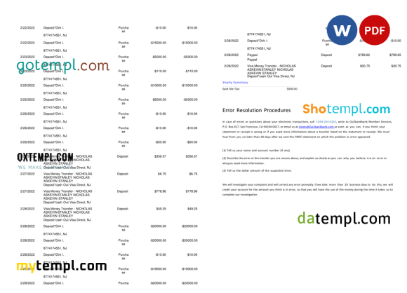 Egyptian Aspiration bank statement 3 - 6 months, Word and PDF example, 4 pages - Image 2