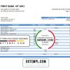 USA First Bank of Wiki easy to fill proof of address in Word and PDF format (.doc and .pdf)