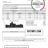 USA Ohio Village of Jackson Center Public Power utility bill download example in Word and PDF format