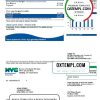 USA The New York City Department of Environmental Protection (DEP) utility bill download example in Word and PDF format