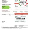 Swedish Mjölby Kraftnat AB utility bill download example in .doc and .pdf format