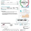 USA California San Diego Gas & Electric (SDG&E) utility bill download example in Word and PDF format