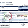 Republic of Irish Ulster Bank statement easy to fill example in Excel and PDF format