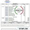 USA University of Southern Indianna account billing statement example in Word and PDF format
