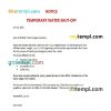 USA Rhode Island Smithfield water supply board water shut off notice, Word and PDF example