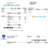 USA Ohio Kalahari Waterpark Resort utility bill download example in Word and PDF format