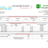 Andorran Andbank bank statement 3 - 6 months example in Excel and PDF format
