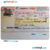 Angolan work visa PSD example, fully editable