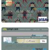 Afghanistan Afghan United Bank visa card template in PSD format
