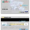 Afghanistan Azizi Bank visa card template in PSD format