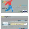 Afghanistan Maiwand Bank visa card template in PSD format