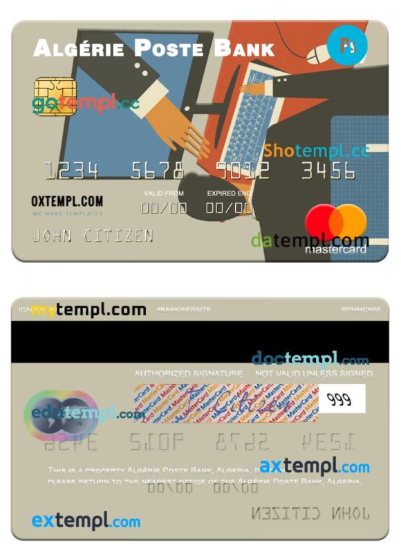 Algerian Algérie Poste Bank mastercard example in PSD format