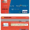 Algeria Arab Bank Algeria visa card template in PSD format