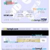 Algerian Caisse Nationale de Mutualité Agricole visa card example in PSD format