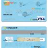 Algeria Gulf Bank visa card template in PSD format