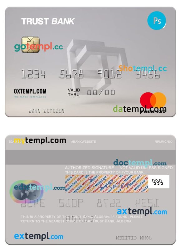Algerian Trust Bank Algéria mastercard example in PSD format