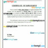 Andorra Roge Dental Clinic certificate of employment Word and PDF download template