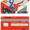 Andorra Vall Banc visa card template in PSD format