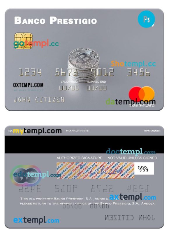 Angolan Banco Prestigio, S.A. mastercard example in PSD format