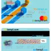 Antigua and Barbuda Caribbean Union Bank mastercard template in PSD format