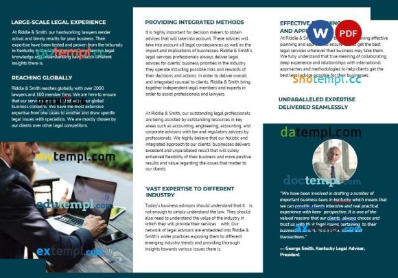 Attorney Tri Fold Brochure example, fully editable - Image 2