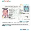 Beninois travel/entry visa PSD example, with fonts