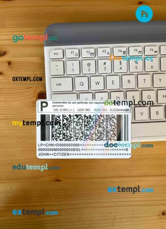 Bolivia driving license PSD files, scan look and photographed image, 2 in 1 - Image 2