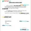 Bolivia Viva certificate of employment Word and PDF download template