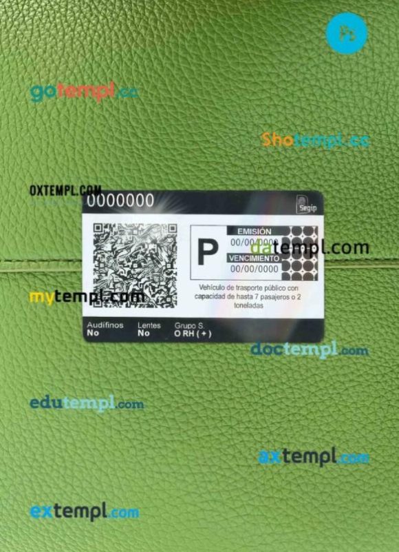 Bolivia driving license editable PSD files, scan look and photo-realistic look, 2 in 1 (2017-present) - Image 2