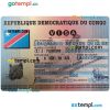 Congo entry visa PSD example, completely editable, with fonts