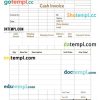Cash invoice example in word and pdf format