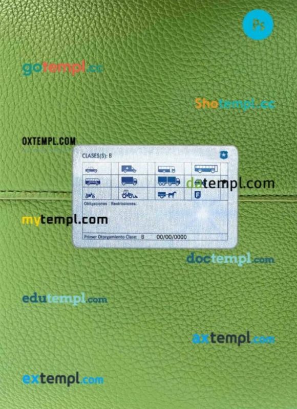 Chile driving license PSD files, scan look and photographed image, 2 in 1 - Image 2