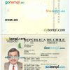 Chilean passport example in PSD format, version 2