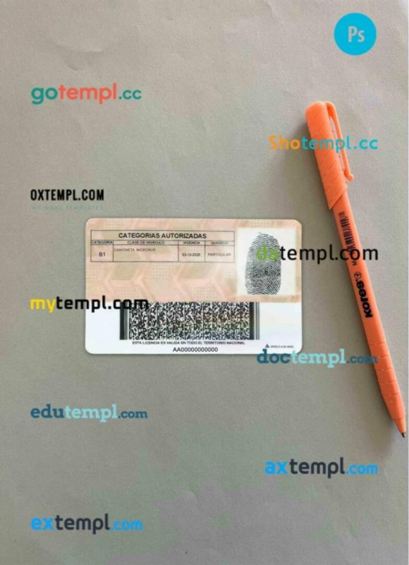 Colombia driving license editable PSD files, scan look and photo-realistic look, 2 in 1 - Image 2