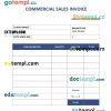 Commercial Sales Invoice example in word and pdf format