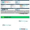 Company pay stub example in PDF and Word formats