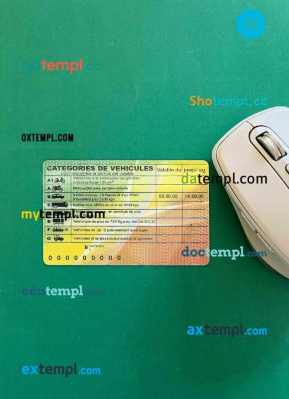 Congo driving license PSD files, scan look and photographed image, 2 in 1 - Image 2