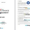 Copy of Auto Finance Agreement Word example, completely editable