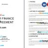 Copy of Car Finance Agreement Word example, fully editable