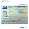 Dominican Republic travel visa PSD template, fully editable