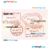 Egyptian visa stamp PSD example, with fonts