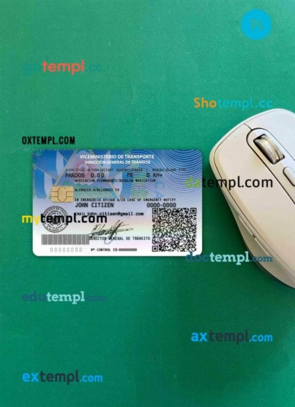 El Salvador driving license editable PSD files, scan look and photo-realistic look, 2 in 1 - Image 2