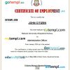 Equatorial Guinea National University certificate of employment Word and PDF download template