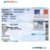 French residency OFII visa stamp example in PSD format, with fonts