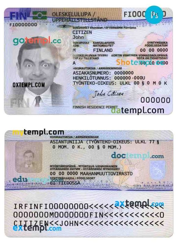 Finland residence permit PSD template, version 2