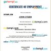 Grenada School District certificate of employment Word and PDF download template