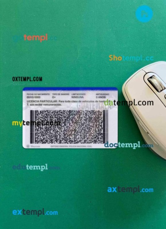 Guatemala driving license PSD files, scan look and photographed image, 2 in 1 - Image 2