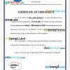 Guatemala Excel Dental certificate of employment Word and PDF download template