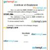 Hungary CIB Bank certificate of employment Word and PDF download template